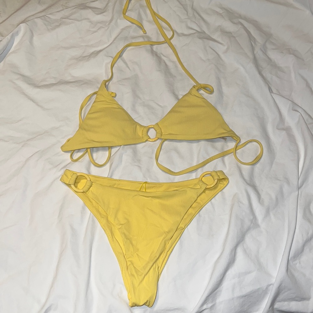 Yellow cheeky bathing suit